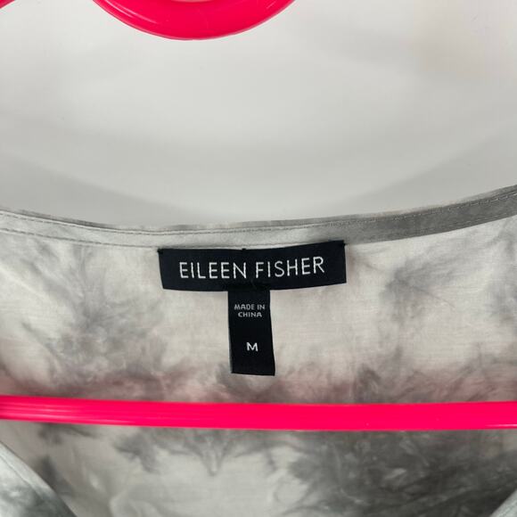 EILEEN FISHER Tank Top Size Medium Cotton Silk Blend Lagenlook Watercolor NWOT - Picture 4 of 11